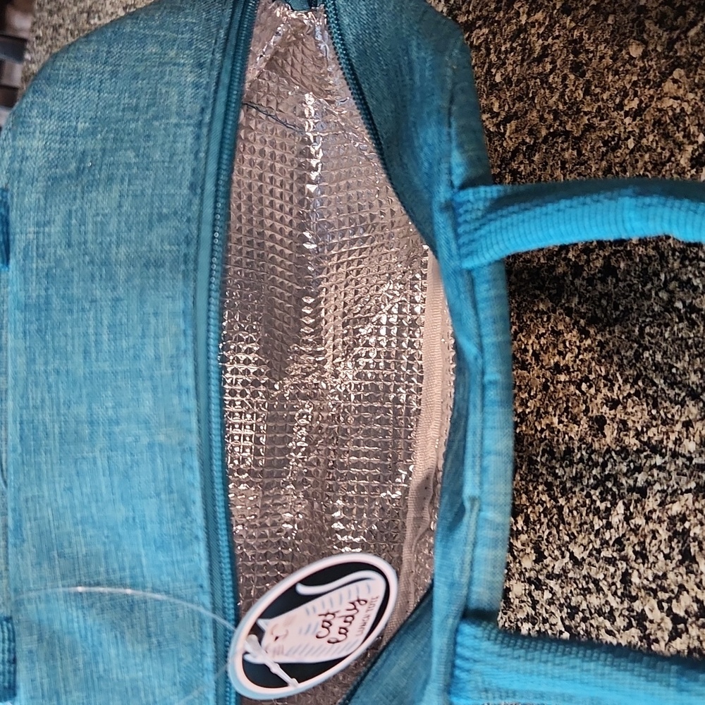 NWT Cat Lady Box Insulated lunch tote Teal - Picture 8 of 9